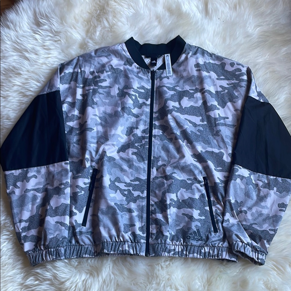 adidas Black and Gray Lightweight Shirt Jacket